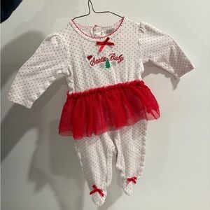 Santa Baby Red and White Polka Dot One Piece